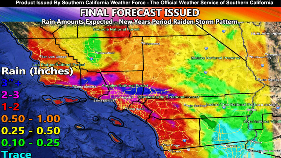 Storm to hit Southern California New Years Eve and New Years Day Within ...