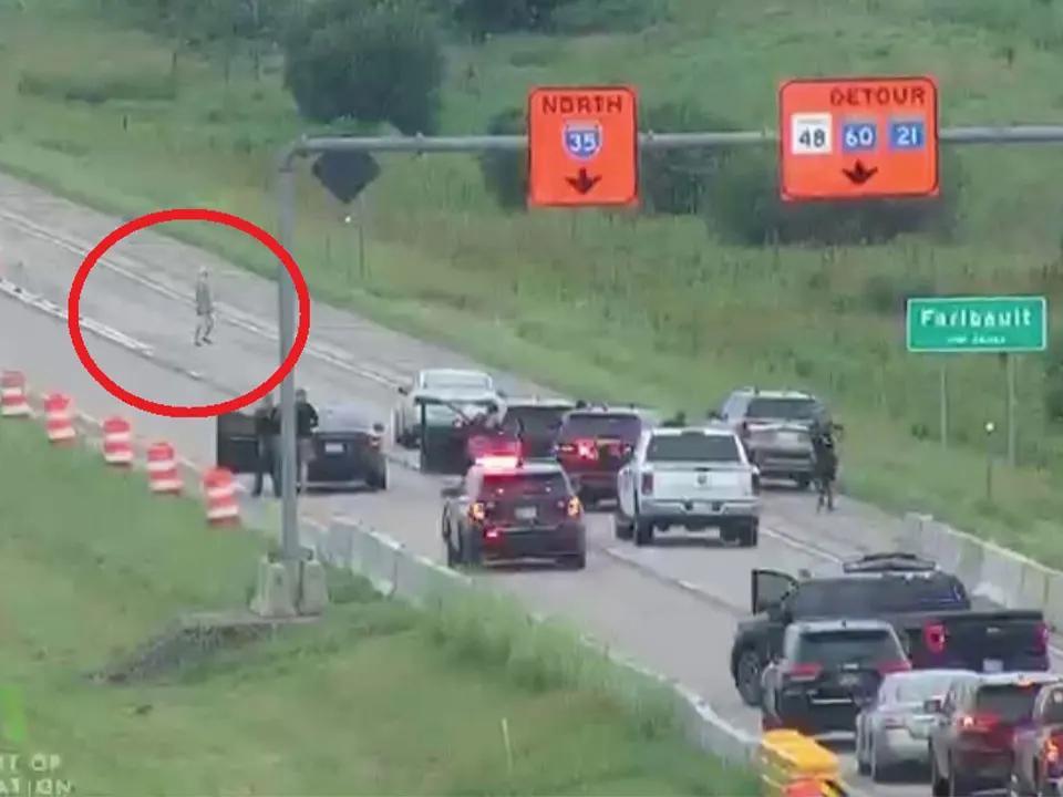 I35 in Faribault shut down Video shows standoff on highway