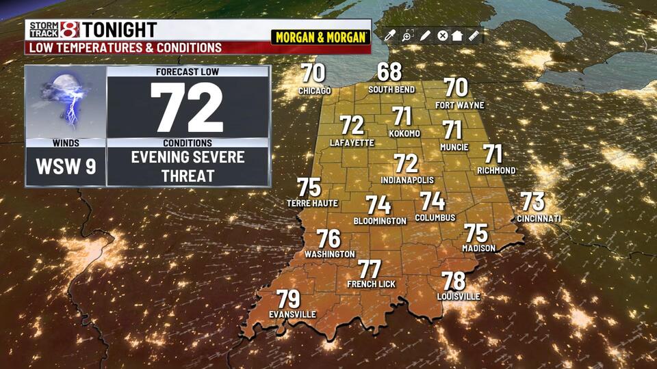 Storms exit tonight, quiet & less humid next few days