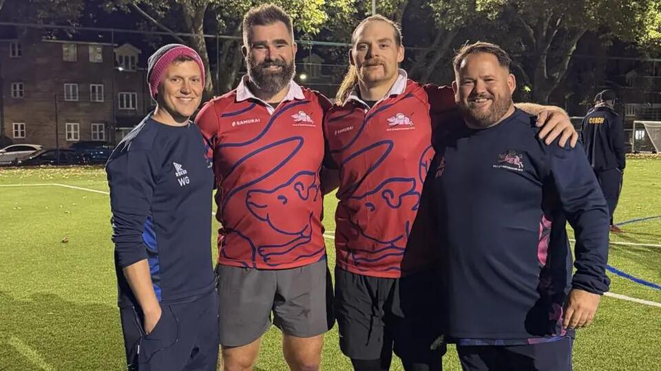 'Ran through me' & 'good value in pub' - ex-NFL star Kelce tries rugby ...