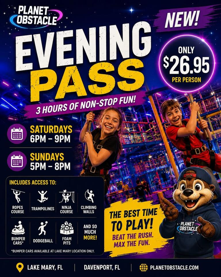 Planet Obstacle adds weekend Evening Pass deal - NewsBreak