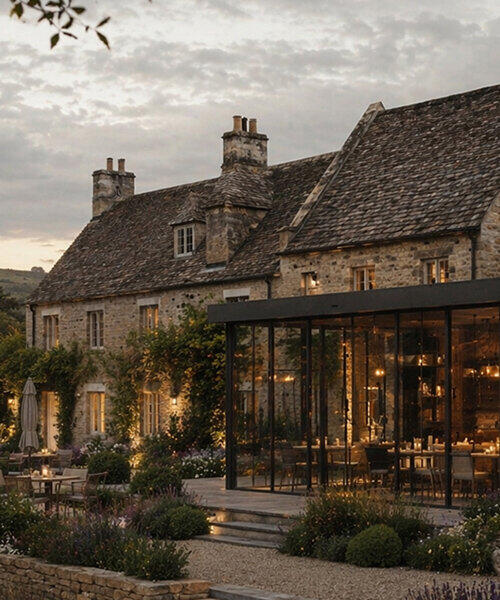 stone-built meadows boutique hotel takes shape around gardens in rural ...
