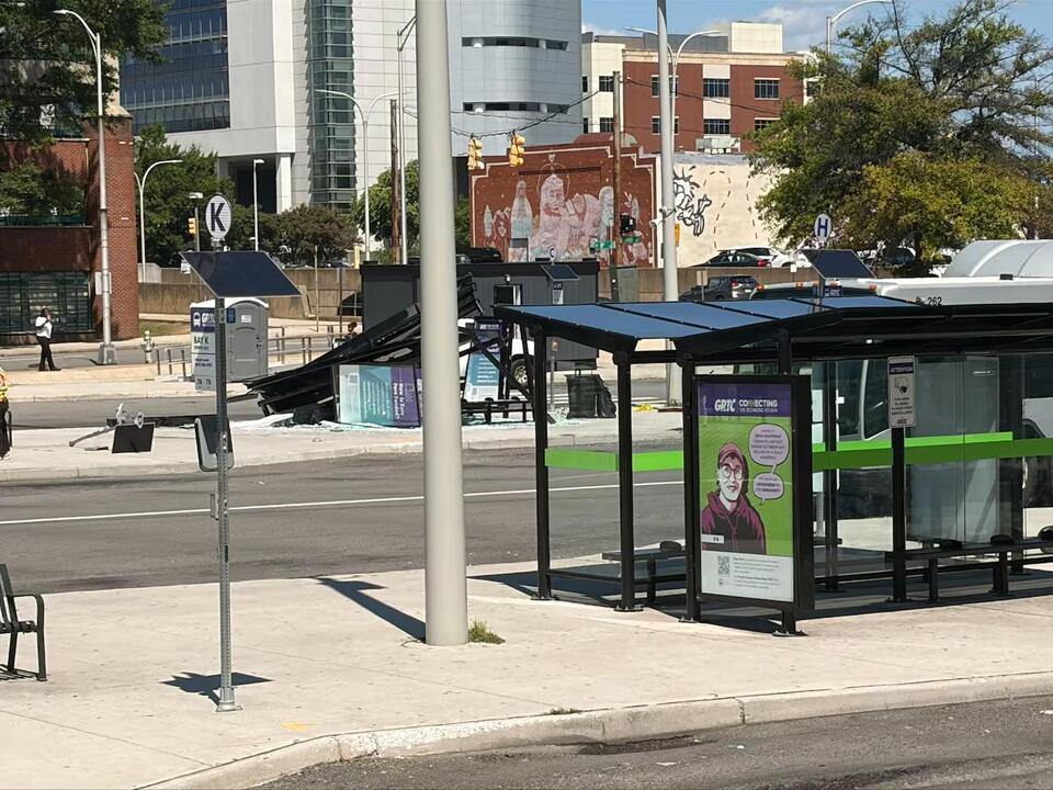 10 injured after bus crashes into GRTC station