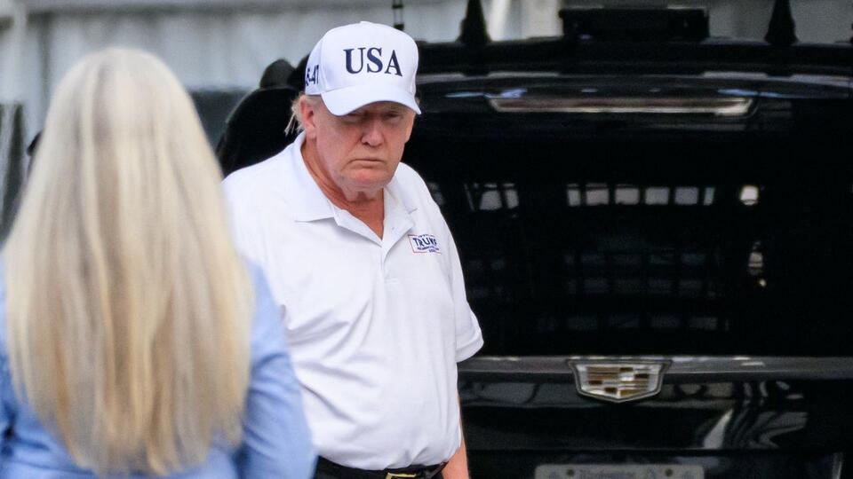 Donald Trump celebrated winning another golf championship at his Bedminster golf club in New Jersey
