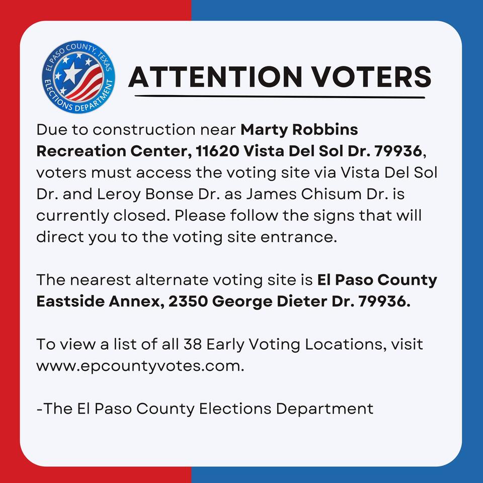 Road Closure Affects Marty Robbins Voting Site Access - NewsBreak
