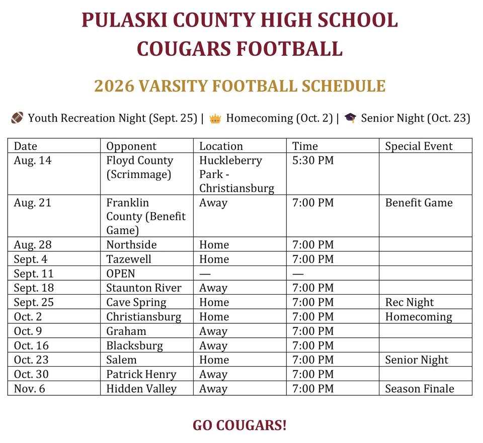 2026 Cougar Football Schedule released - NewsBreak
