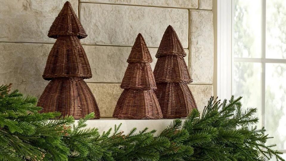 Only Shea McGee could create the chicest wicker Christmas trees – they ...