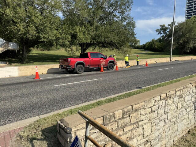 Street cave-in impacting traffic on Southwest Trafficway near West 31st Street