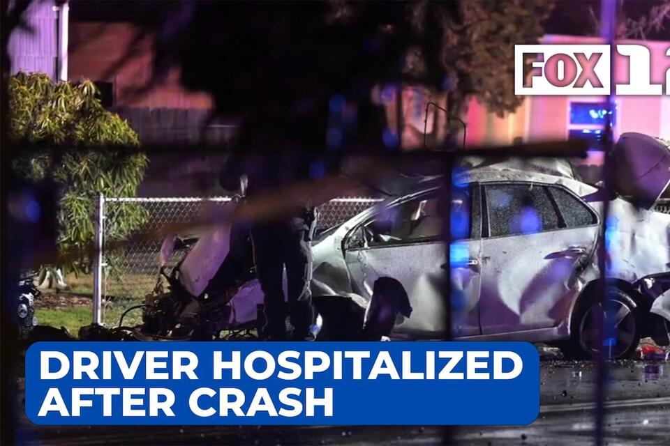 Driver hospitalized after single-car crash in SE Portland - NewsBreak