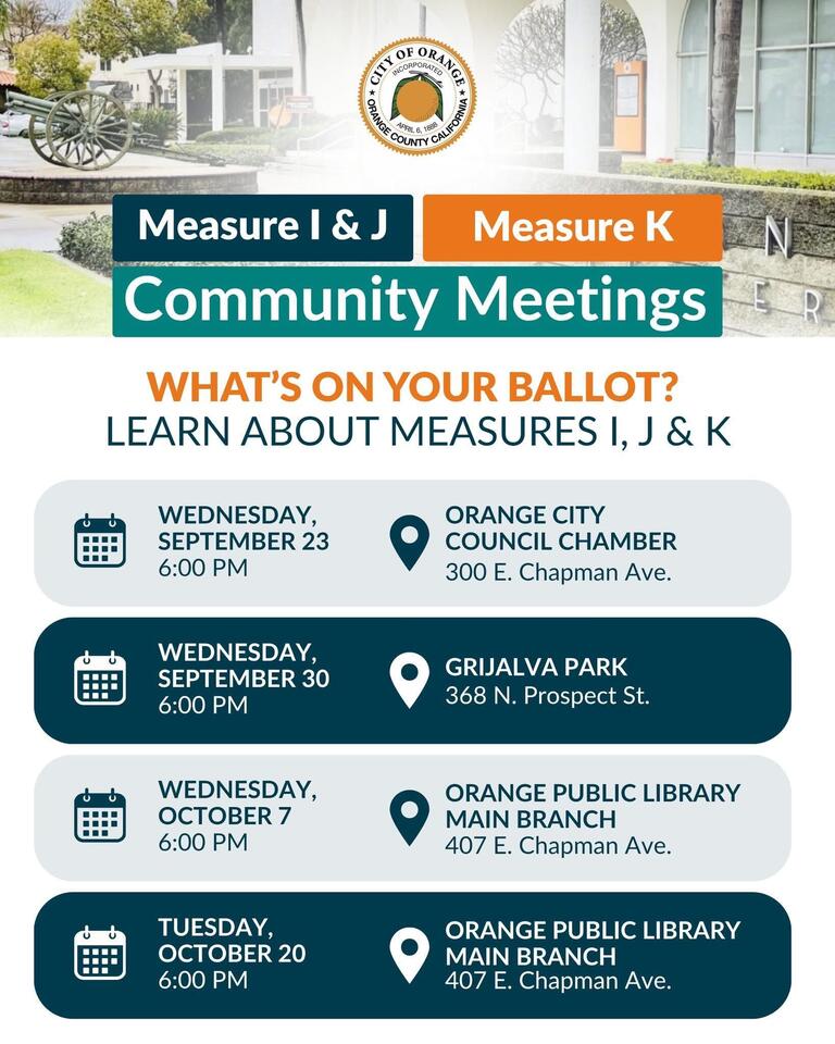 Meetings on Measures I, J, and K in Orange - NewsBreak