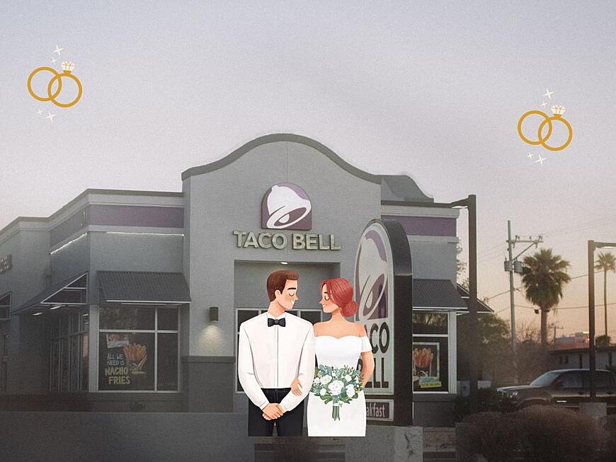 Newlyweds Elated After Marrying at Taco Bell in Las Vegas Complete With