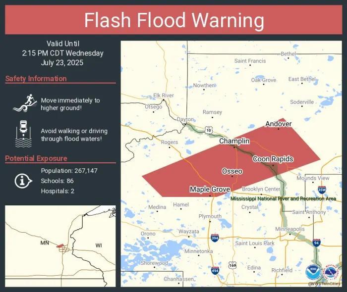 Twin Cities slammed by 2-inch-per-hour rain