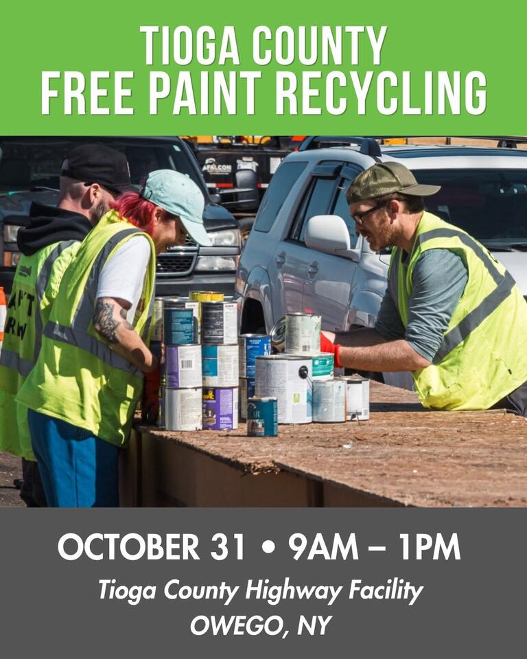 Free paint recycling event in Owego on Oct. 31 - NewsBreak