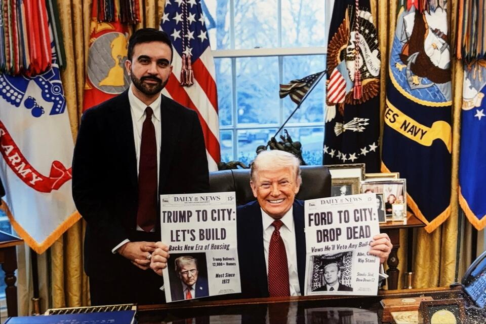 Mamdani gifts Trump fake front page to cajole him into supercharging ...