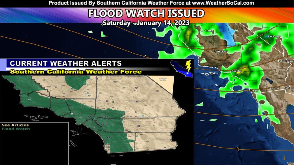 Flood Watch Issued for Saturday Across Portions of Southern California ...