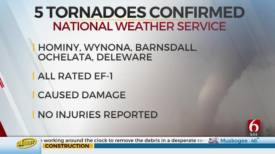 5 Separate EF-1 Tornadoes Touched Down In Northeast Oklahoma On April 1 ...
