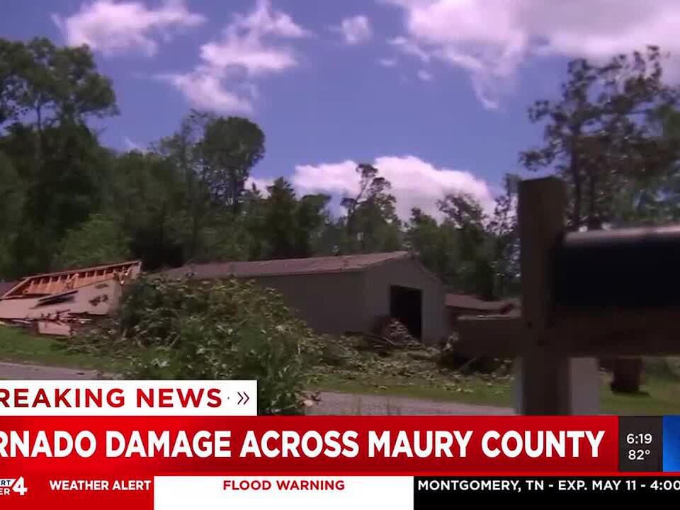 Tornado damage across Maury County