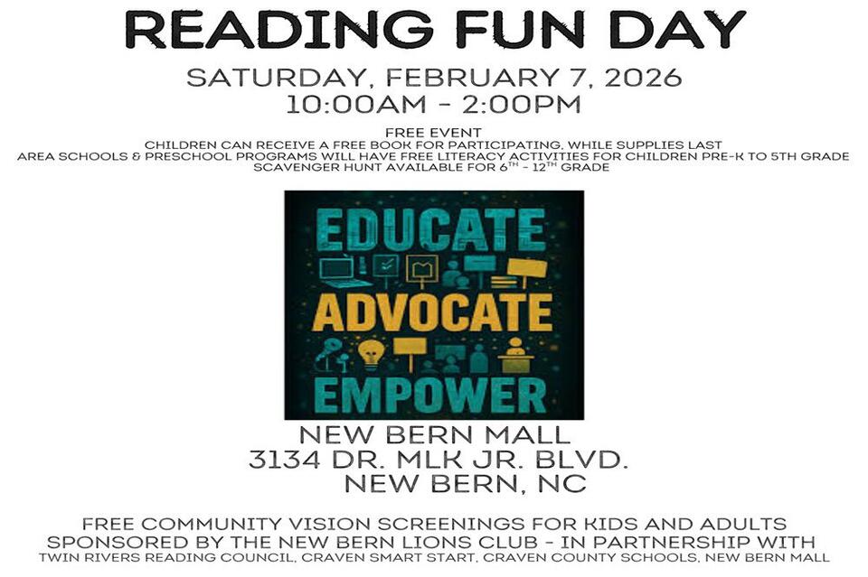 Reading Fun Day 2026 to Be Held at New Bern Mall on February 7th ...