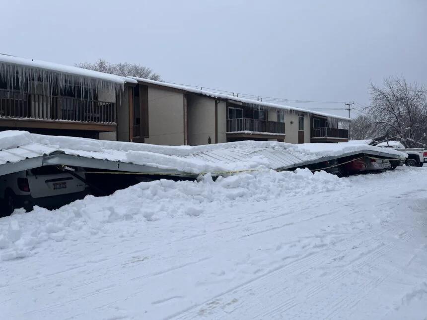 Carport collapses on several cars at a condominium complex in Idaho Falls