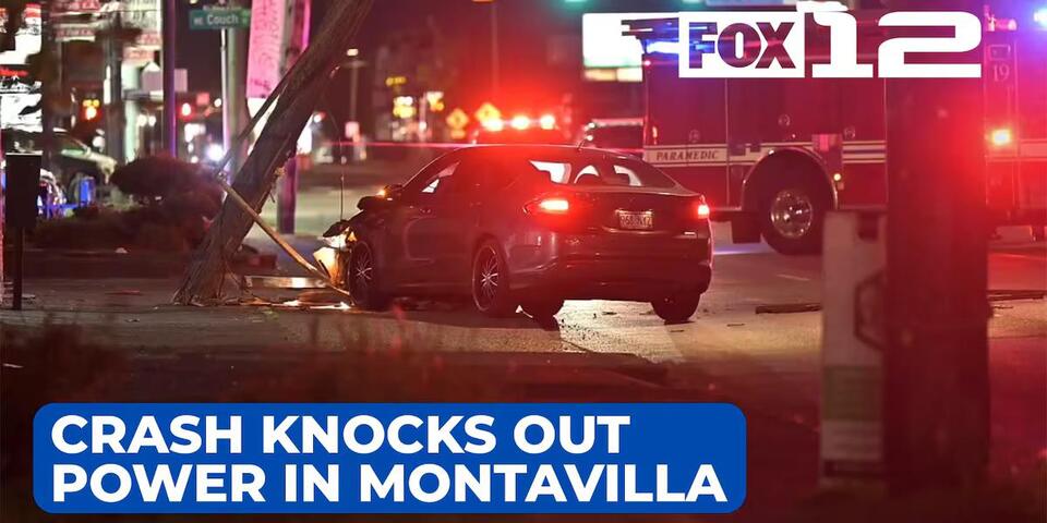 Car crashes into power pole, knocks out power in Montavilla - NewsBreak