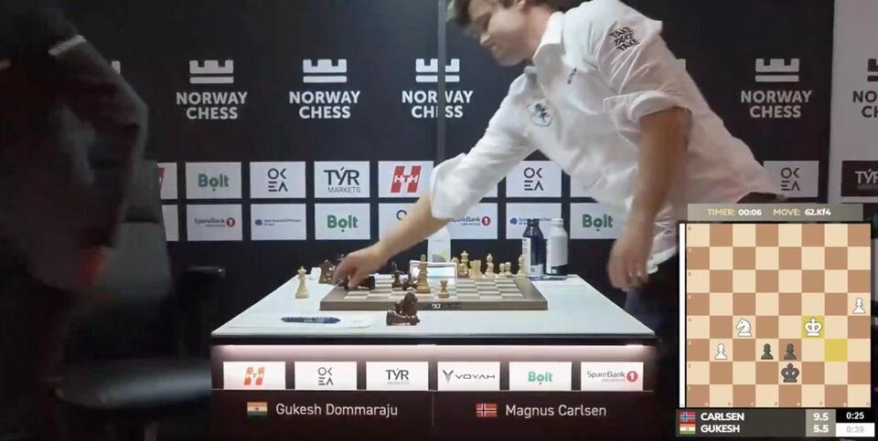 WATCH: Magnus Carlsen Punches Table in Rage After Defeat by Young Chess ...