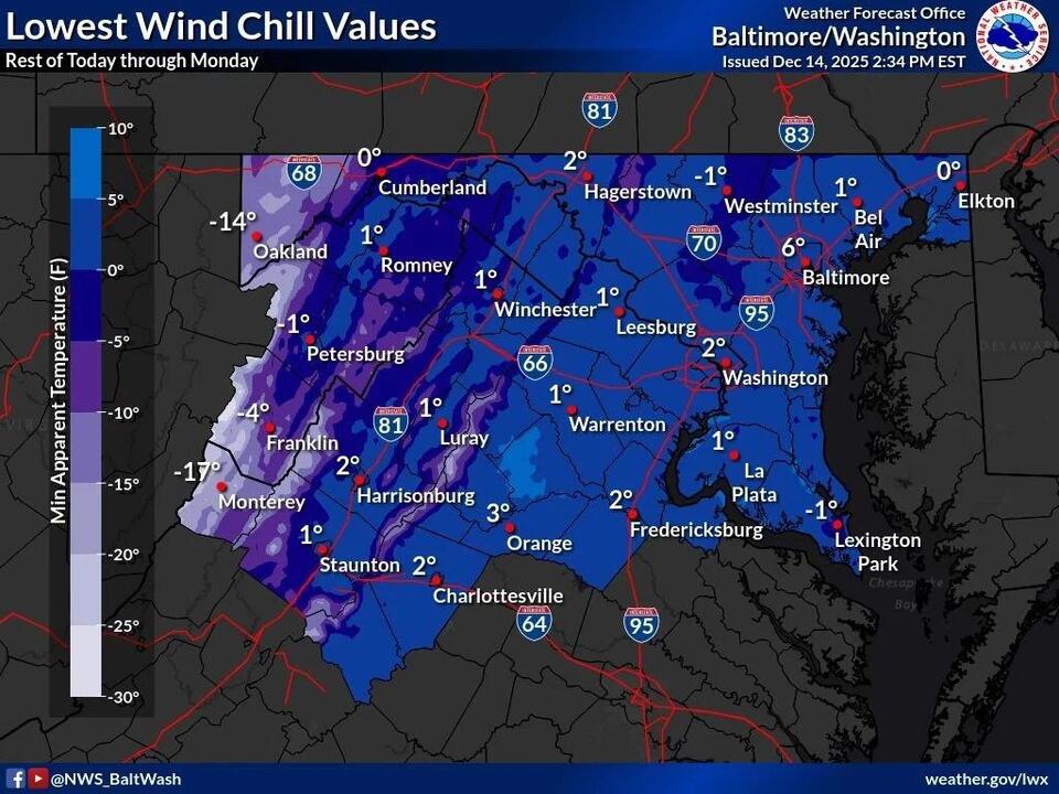 Northern Virginia weather delays for Monday, Dec. 15 - NewsBreak