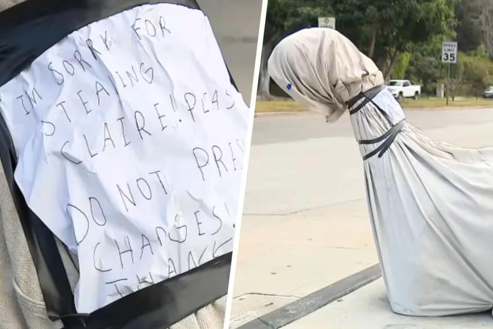 Stolen California gas station dinosaur returned with apology note ...