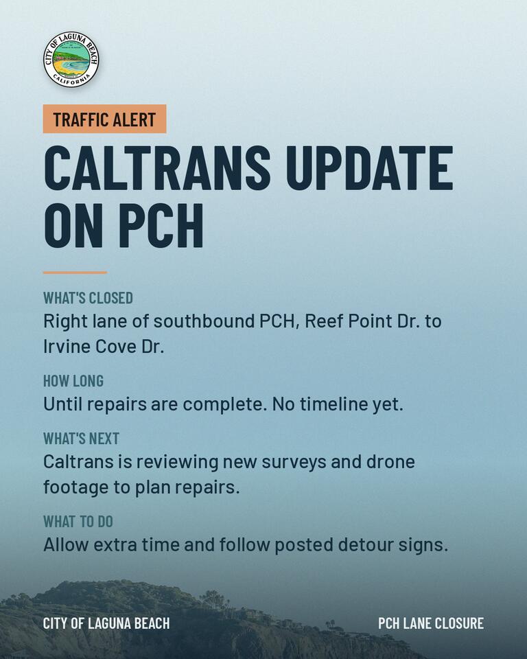 Southbound PCH lane closed near Reef Point Dr - NewsBreak