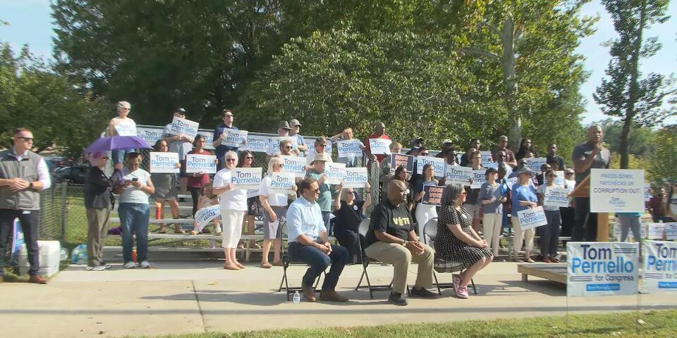 Gov. Wes Moore, Rep. Jennifer McClellan campaign for Tom Perriello in ...