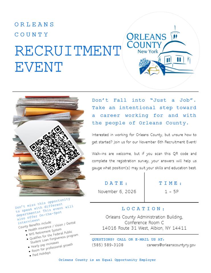📢 Orleans County job fair with on-the-spot interviews Nov. 6 - NewsBreak