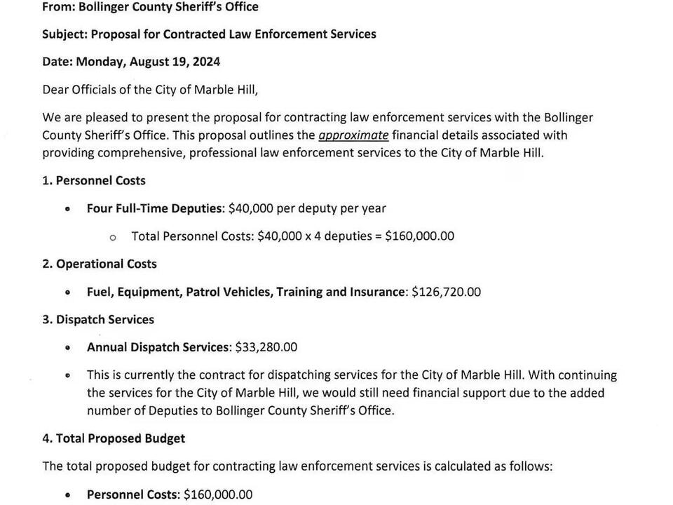 Bollinger County Sheriff provides update after Marble Hill Police