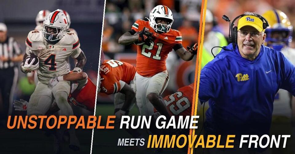 Unstoppable Run Game Meets Immovable Front: No. 1 Miami takes on Pitt's No. 1 run defense in the country
