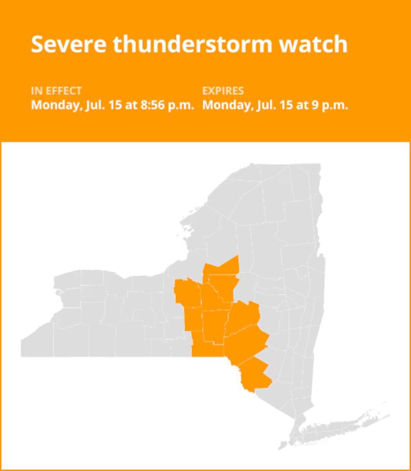 NY weather update: New York under a severe thunderstorm watch Monday ...