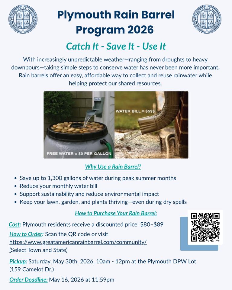 💧 Save Water with Plymouth’s 2026 Rain Barrel Program - NewsBreak