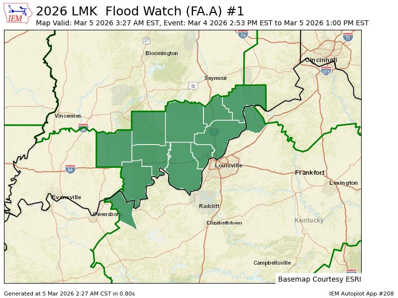Flood Watch in effect for parts of Kentucky until March 5 - NewsBreak