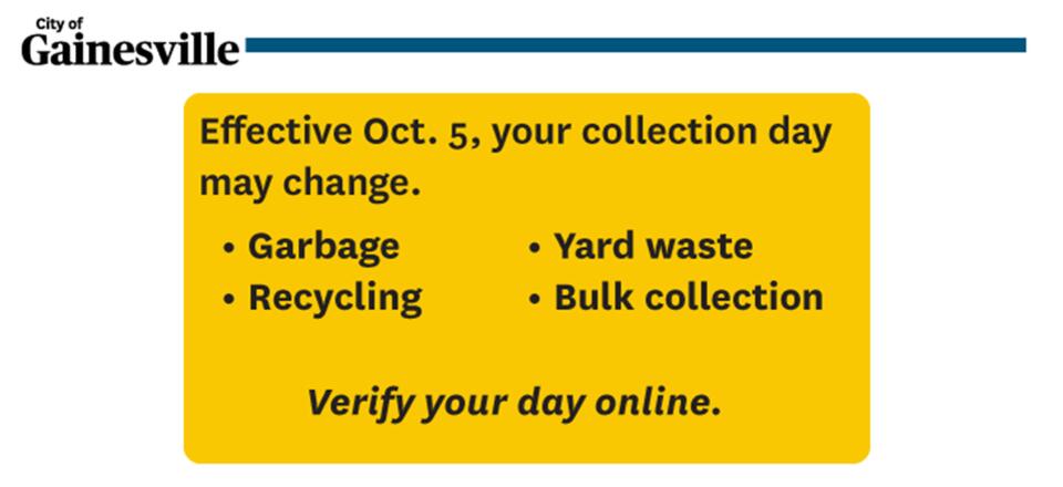 ⚠️ New trash pickup days and billing for Gainesville homes - NewsBreak