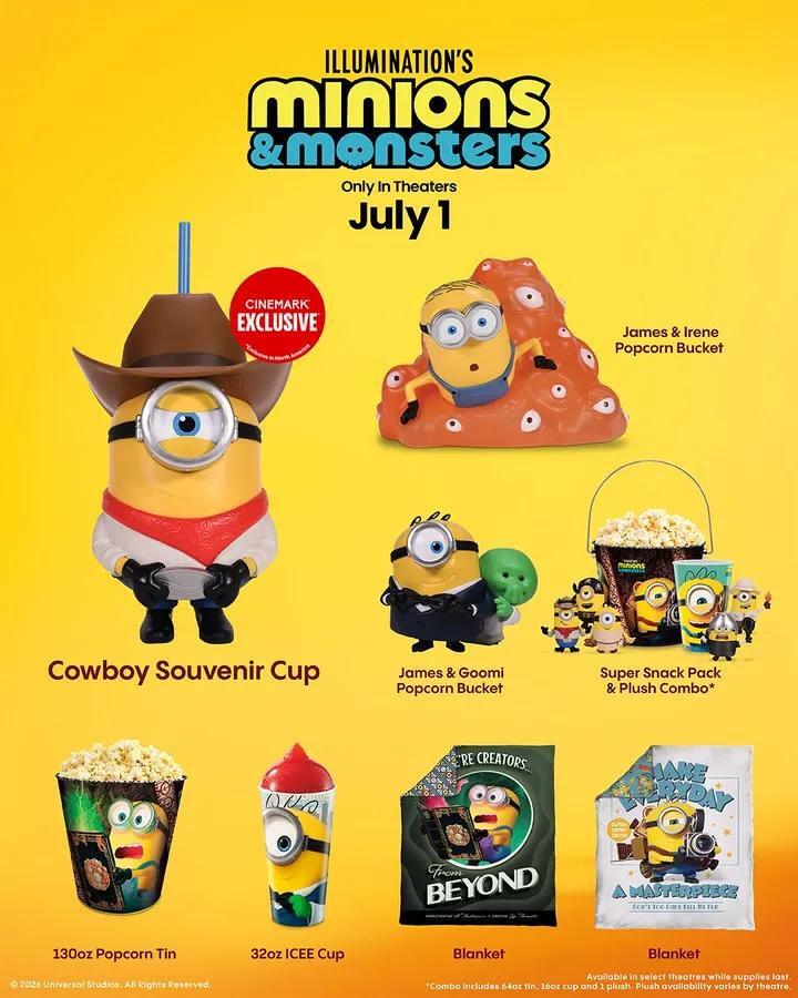Cinemark and Regal Reveal Wild Minions & Monsters Movie Merchandise