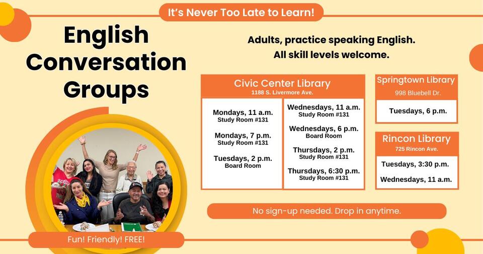 Free English Conversation Groups at City Libraries - NewsBreak
