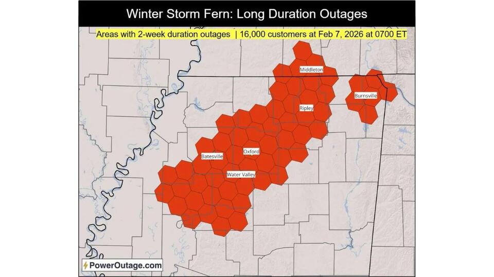 Winter Storm Fern Leaves Northern Mississippi With Weeks-Long Power ...