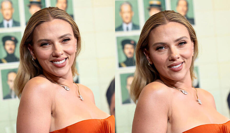 scarlett johansson orange dress Page Six's Video on X