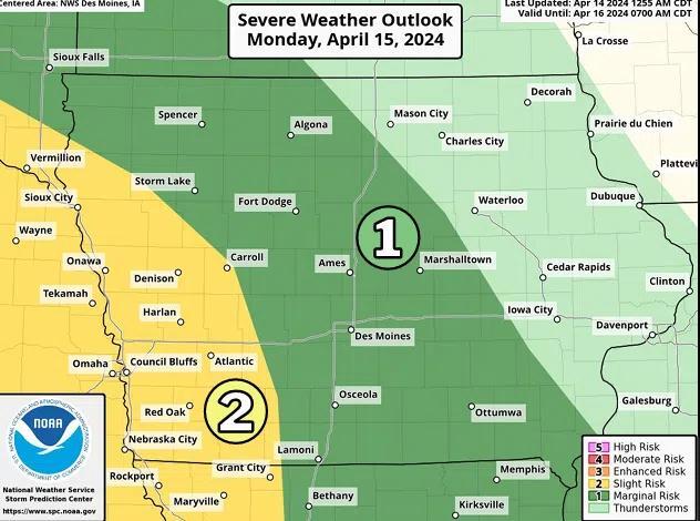 Severe Storms Possible for Western Iowa Monday Evening - NewsBreak
