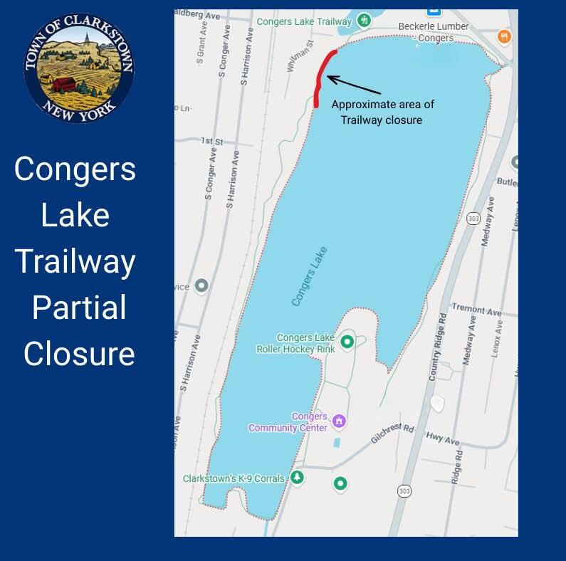 CLARKSTOWN: Congers Lake Trailway Section Remains Closed Indefinitely ...