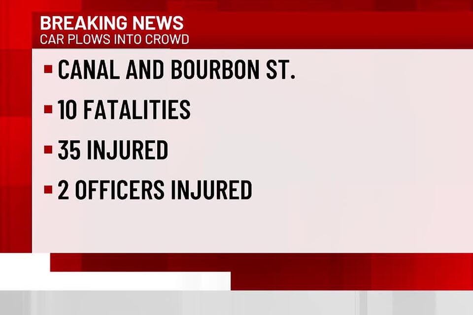 At least 10 dead on Bourbon Street after vehicle slams into crowd hours ...