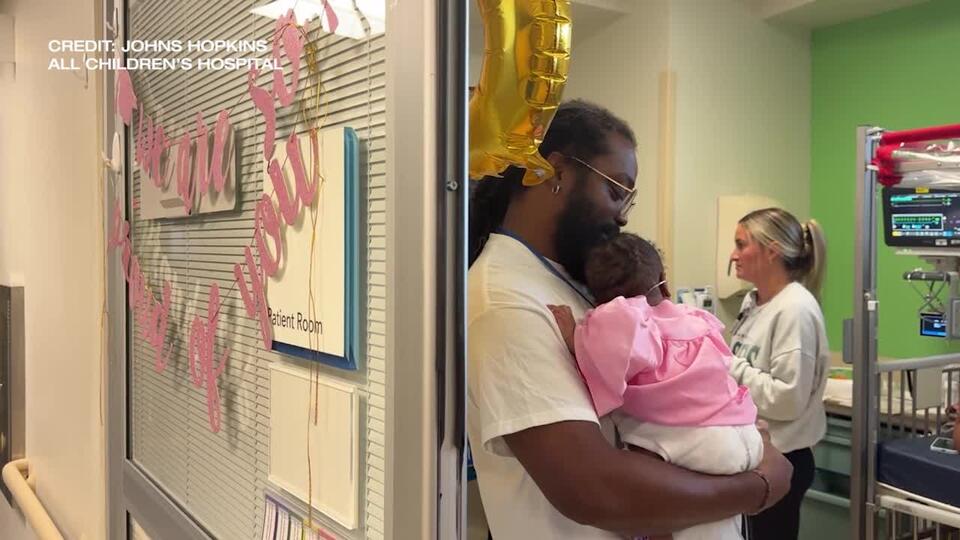 Baby born weighing 1 pound graduates from NICU at Johns Hopkins All