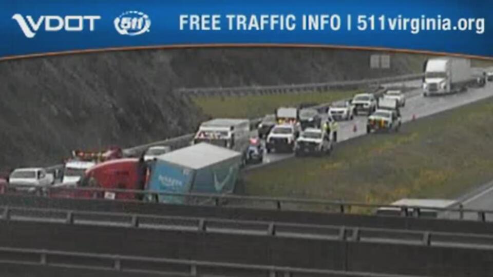 Tractor-trailer crash causes lane closures and backups on I-81 North in ...