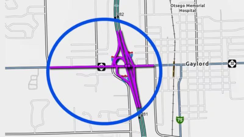 I-75/M-32 diverging diamond interchange planned in Gaylord - NewsBreak
