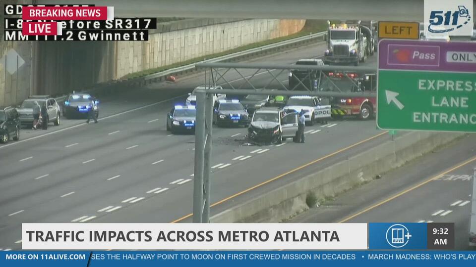 Lanes closed on I-85 S in Gwinnett County closed due to crash - NewsBreak