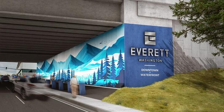 Everett gateway mural project brings 150-foot octopus to Pacific Avenue ...