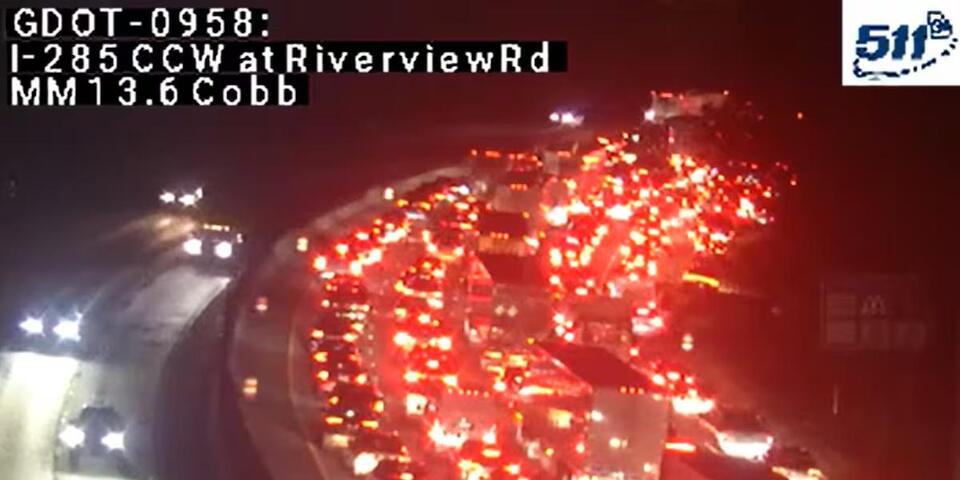 Pedestrian dies after being struck by multiple vehicles on I-285 in ...