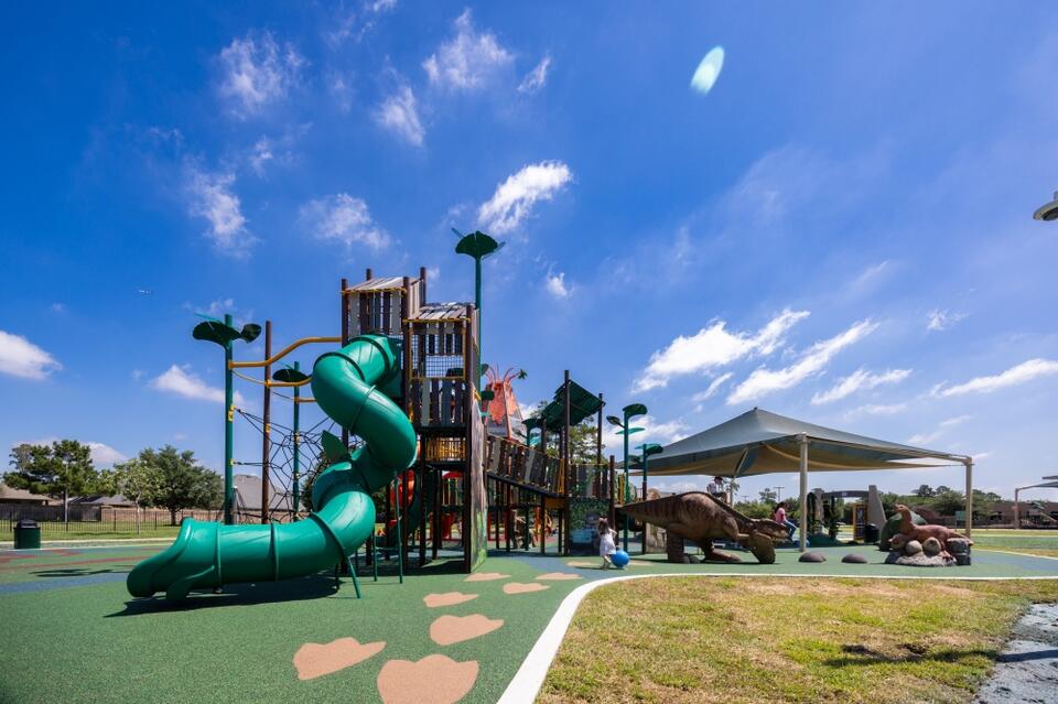 Humble ISD opens dinosaur-themed playground at Atascocita Springs ...